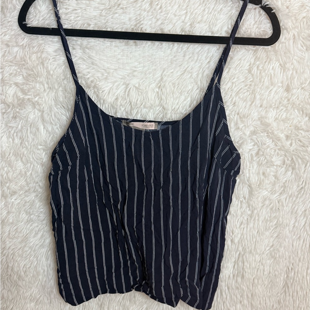 Forever 21 Navy Blue Striped Camisole
